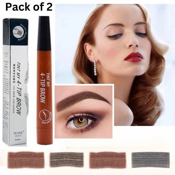 Waterproof 4 Points Long Lasting Eyebrow Pen (BUY 1 AND GET 1 FREE )